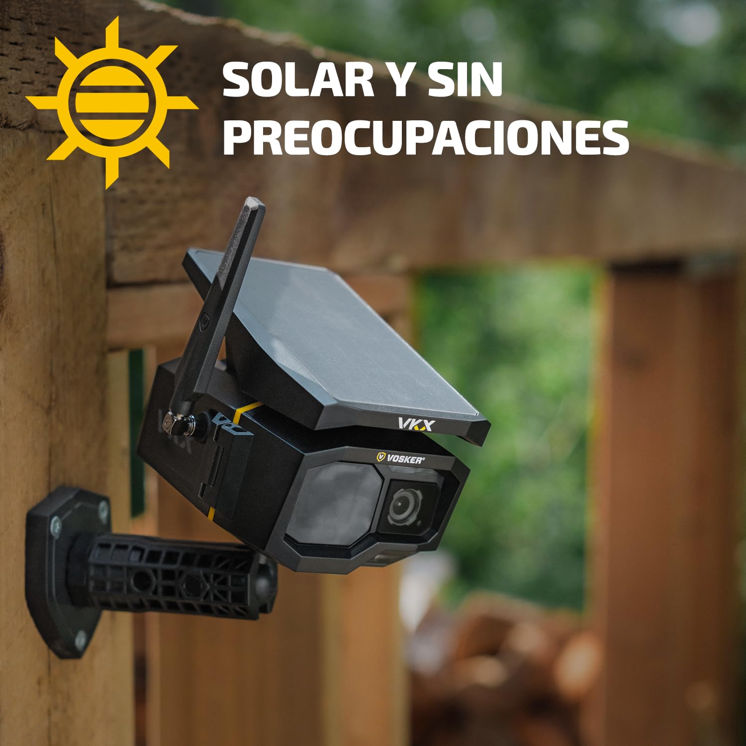 Vosker VKX Cámara de Seguridad 4G-LTE para Exteriores con energía Solar – Sin WiFi, detección de Movimiento, visión Nocturna, SIM incluida, vídeo de 15s a Demanda, IP65