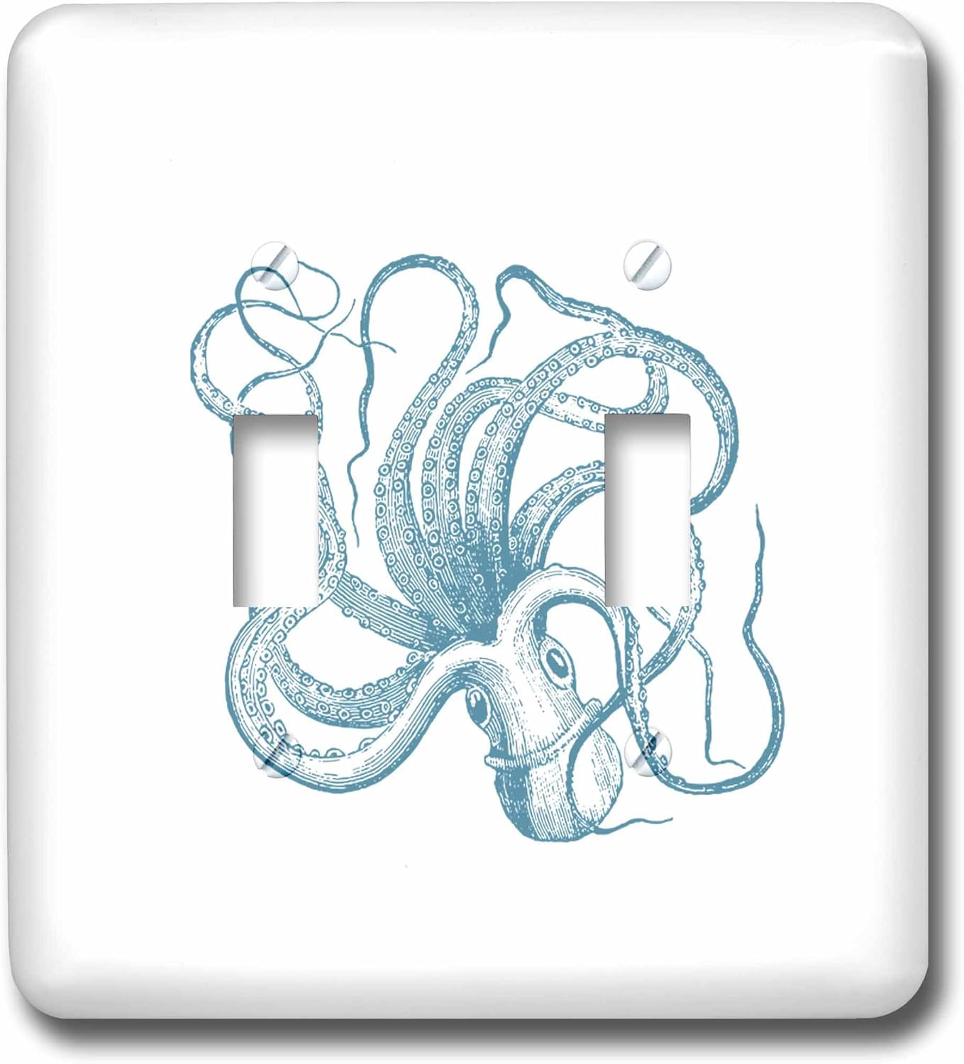 3dRose lsp_130527_2 Blue Octopus Nautical Vintage Beach Theme Sea Art Light Switch Cover