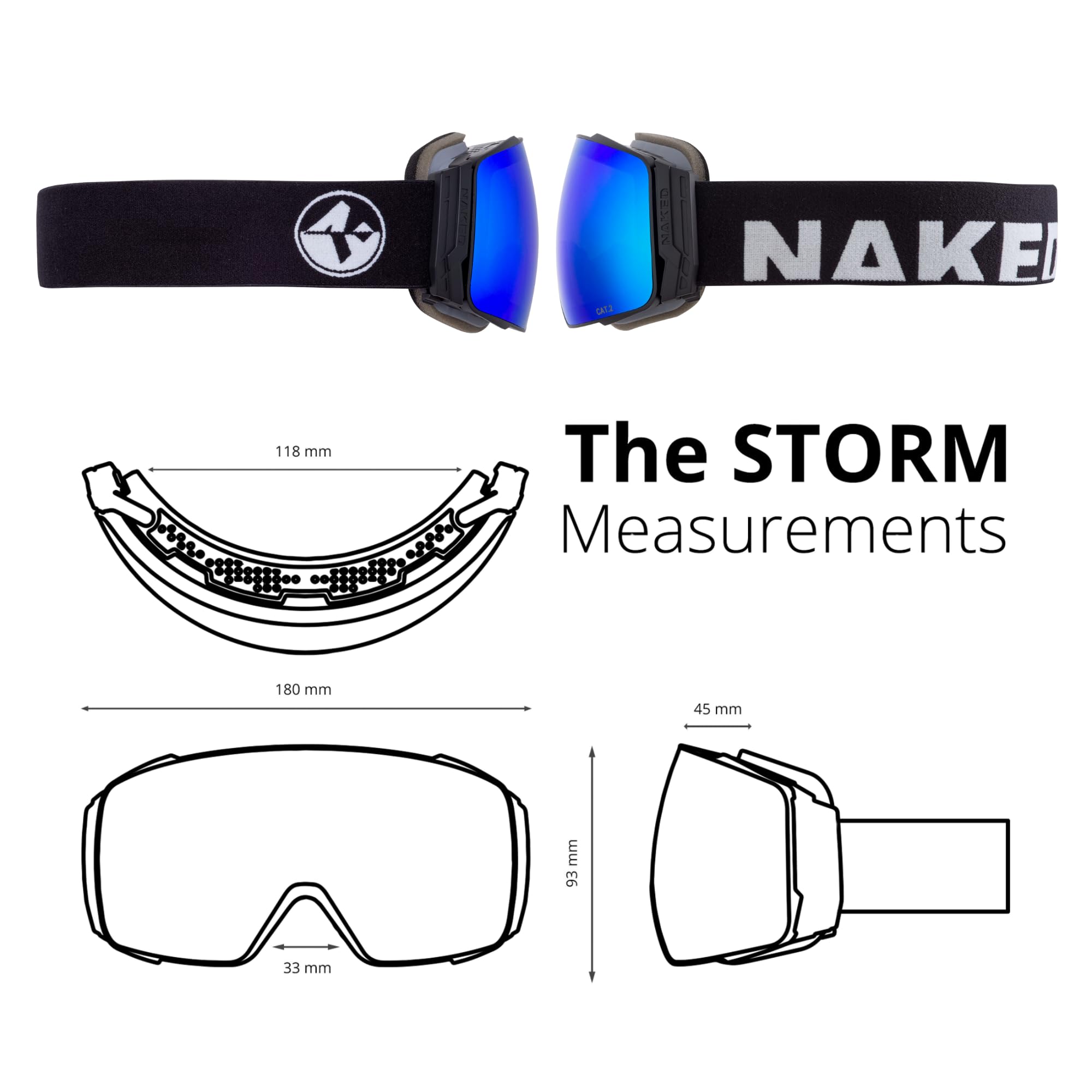 NAKED Optics The STORM Maschera da sci per uomini