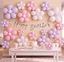 Party Propz Pink Birthday Decoration Kit - 60 Pcs Flower Balloons For Decorations | Pink Flowers For Decoration | Flower Decoration For Birthday Party | Party Decorations Items (latex) gallery image