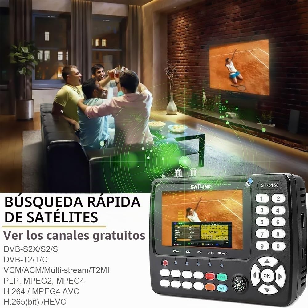 Satlink ST-5155 H.265 - Medidor combinado DVB-S/S2/T/T2/C (10 bits)