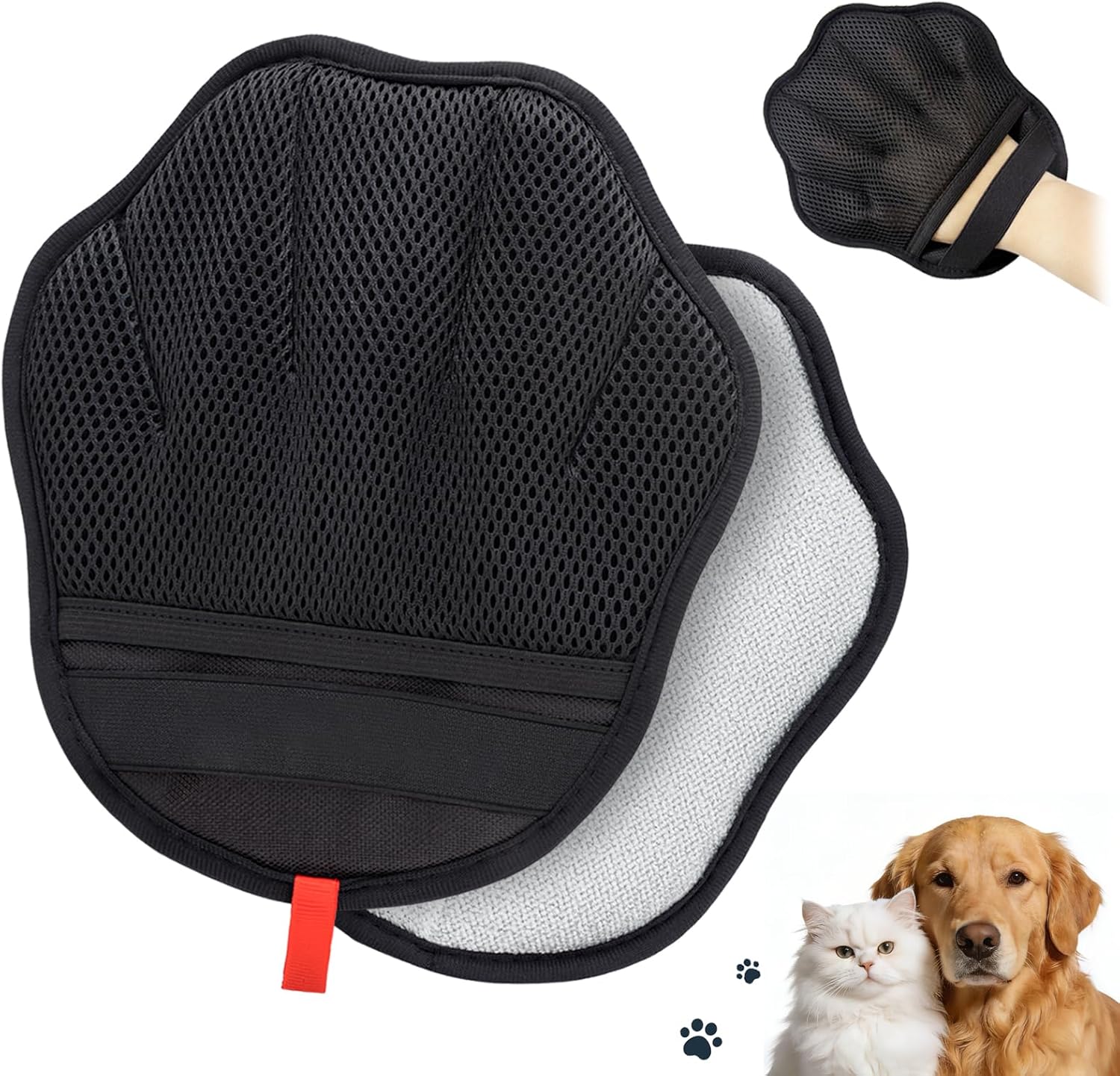 Pet Hair Removal Glove, Magic Brush Electrostatic Mitt for Cats & Dogs, Reusable Grooming Gloves, Pet Hair Remover Tool for Couch, Carpet, Clothes, Car Seat, Laundry