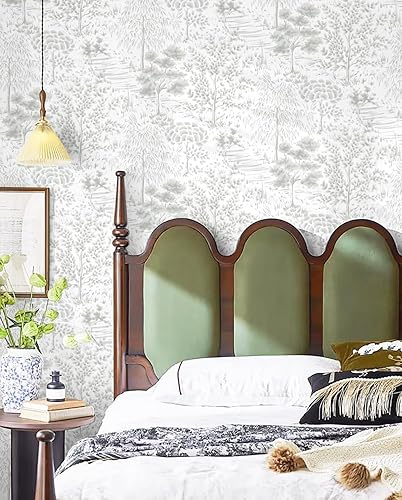Miniatura 9 de Timeet Papel tapiz de hojas verdes, papel tapiz autoadhesivo extraíble para cubrir paredes