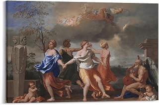 generic Dance to The Music of Time by Nicolas Poussin Poster Decorative Painting Canvas Wall Art Living Room Posters Bedroom Painting 12x18inch(30x45cm), Frame-style