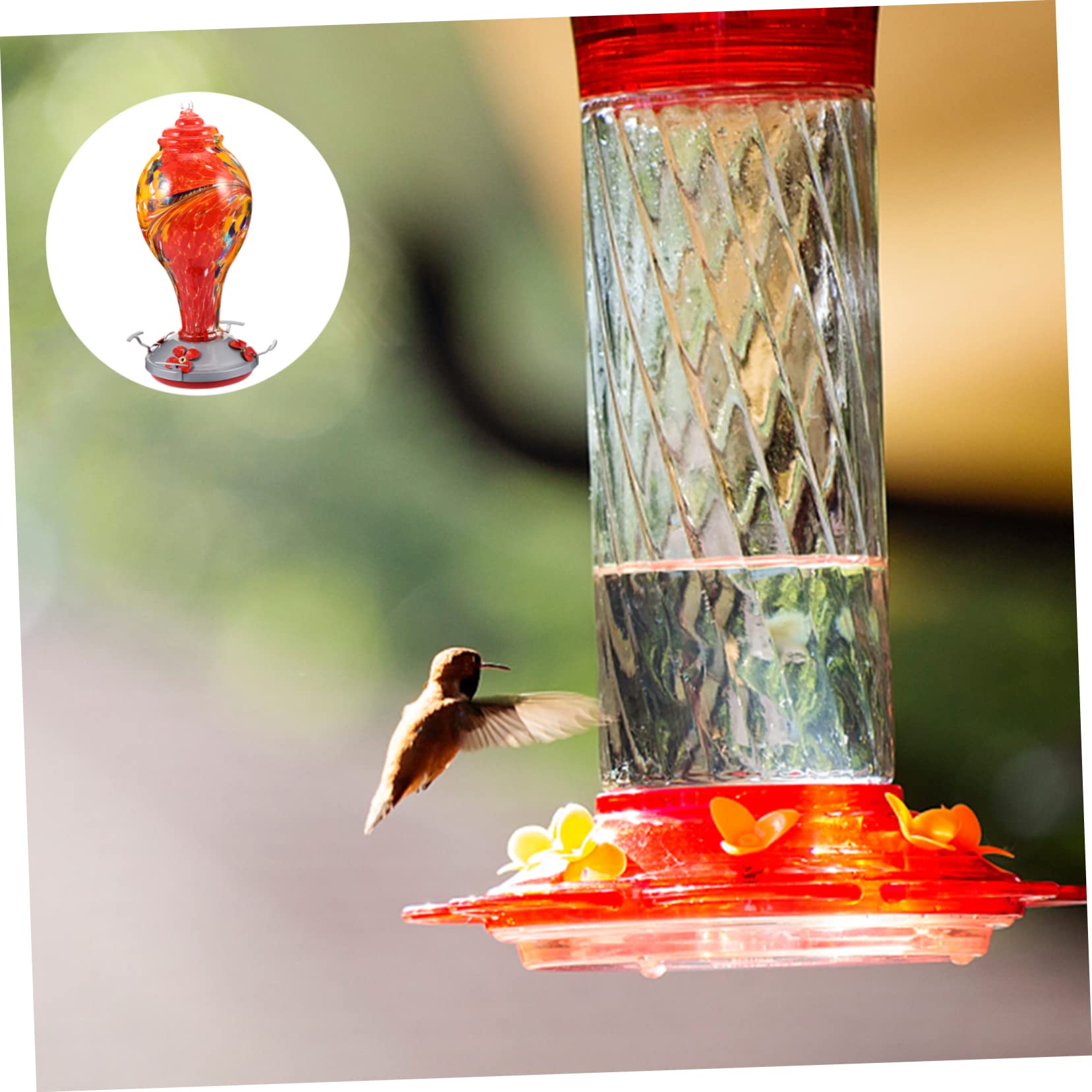 Toyvian Mangeoire à Colibris Suspendue Abreuvoir pour Oiseaux Style Fleur pour Colibris Accessoires pour Oiseaux