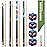 Premium Pool Cue Set | 4 Canadian Maple 58-Inch, 19-Oz Pool Sticks with Low-Deflection Shaft & 4 Extra Chalks | Durable, Pro-Grade Billiard Cue for Home & Bar Play