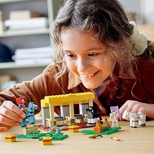 Miniatura 2 de LEGO Minecraft El establo de los caballos (The Horse Stable) (21171) - Kit de construcción, divertido juguete de granja de Minecraft para niños, con