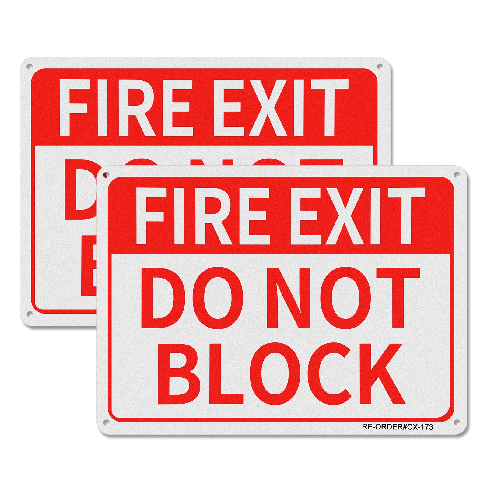 MUXYH 2-Pack Fire Exit Sign, Do Not Block Sign, Keep Clear at All Times, 10 x 7 Inches Rust Free Aluminum Warning Signs, Waterproof, Easy to Mount, Indoor/Outdoor Use