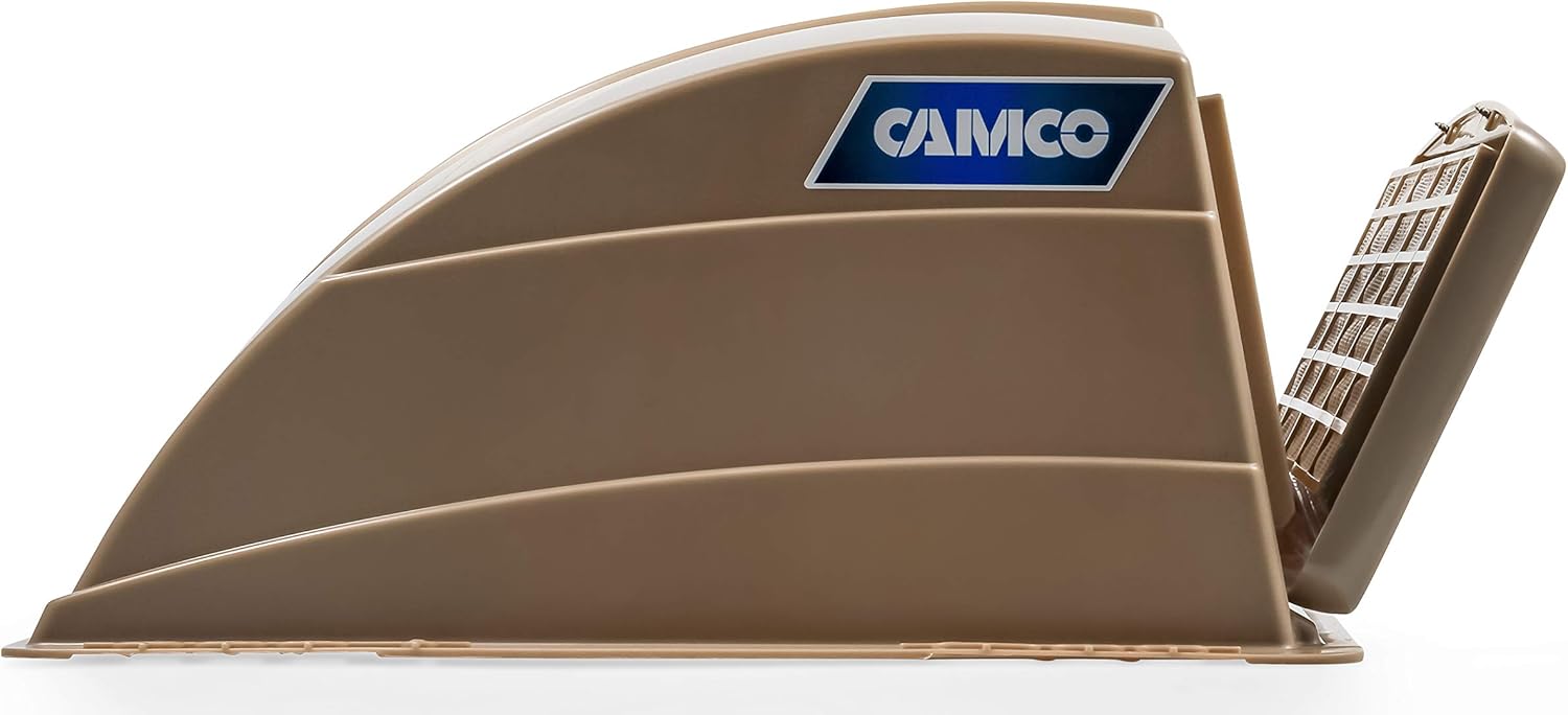 Uр Tо 40% оƒƒ Camco Standard Roof Vent Cover, Opens for Easy Cleaning, Aerodynamic Design, Easily Mounts to RV with Included Hardware-Champagne (40463)