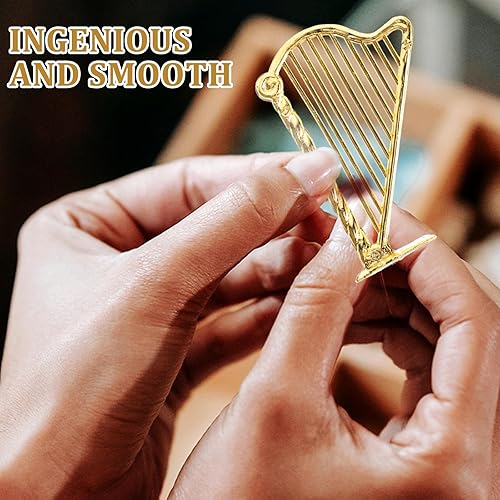 Miniatura 4 de VICASKY Adornos de Navidad en miniatura para instrumentos, decoración de Navidad, 10 piezas de adorno de arpa en miniatura, instrumentos musicales