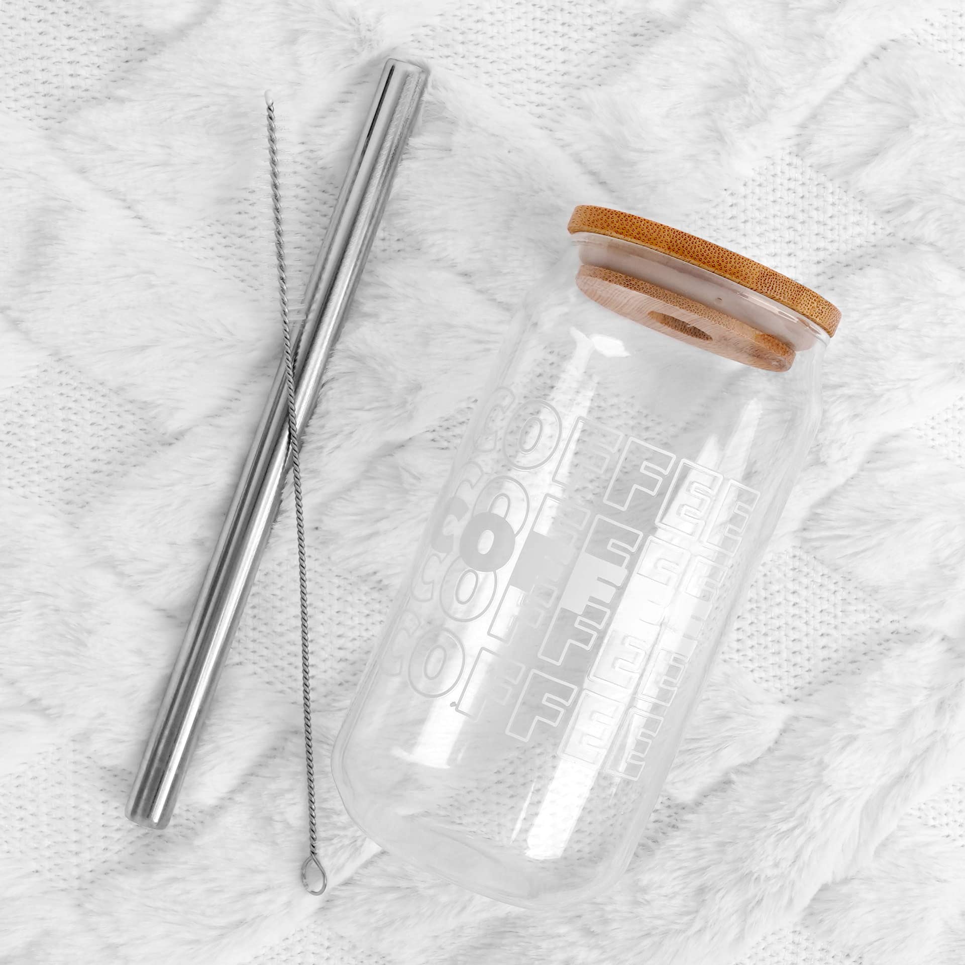 Mason Life Glazen drinkbeker met deksel en rietje, Valentijnsdagcadeaus voor vrouwen, ijskoffiebeker, bierblikje met deksel en rietje, ijskoffieglazen, verjaardag, verjaardag