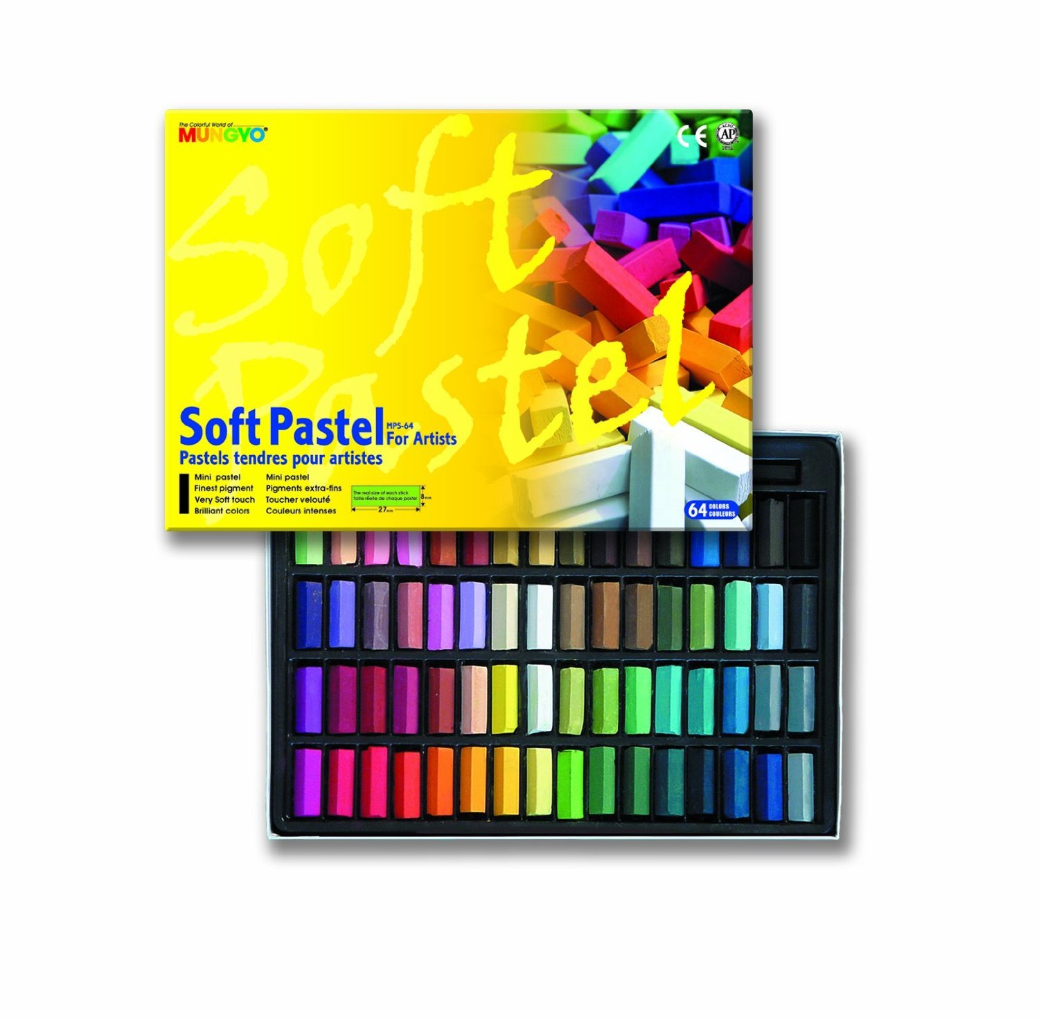 Amazon.com: MUNGYO Soft Pastel 64 Color Set Square Chalk (US