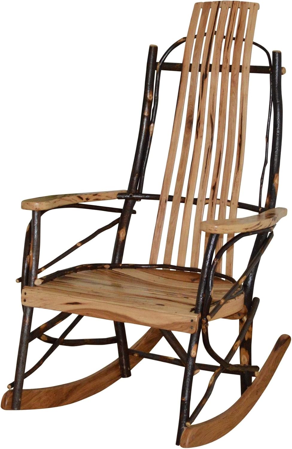Amish-Made Medium Natural-Stained Oak and Hickory Rocking Chair