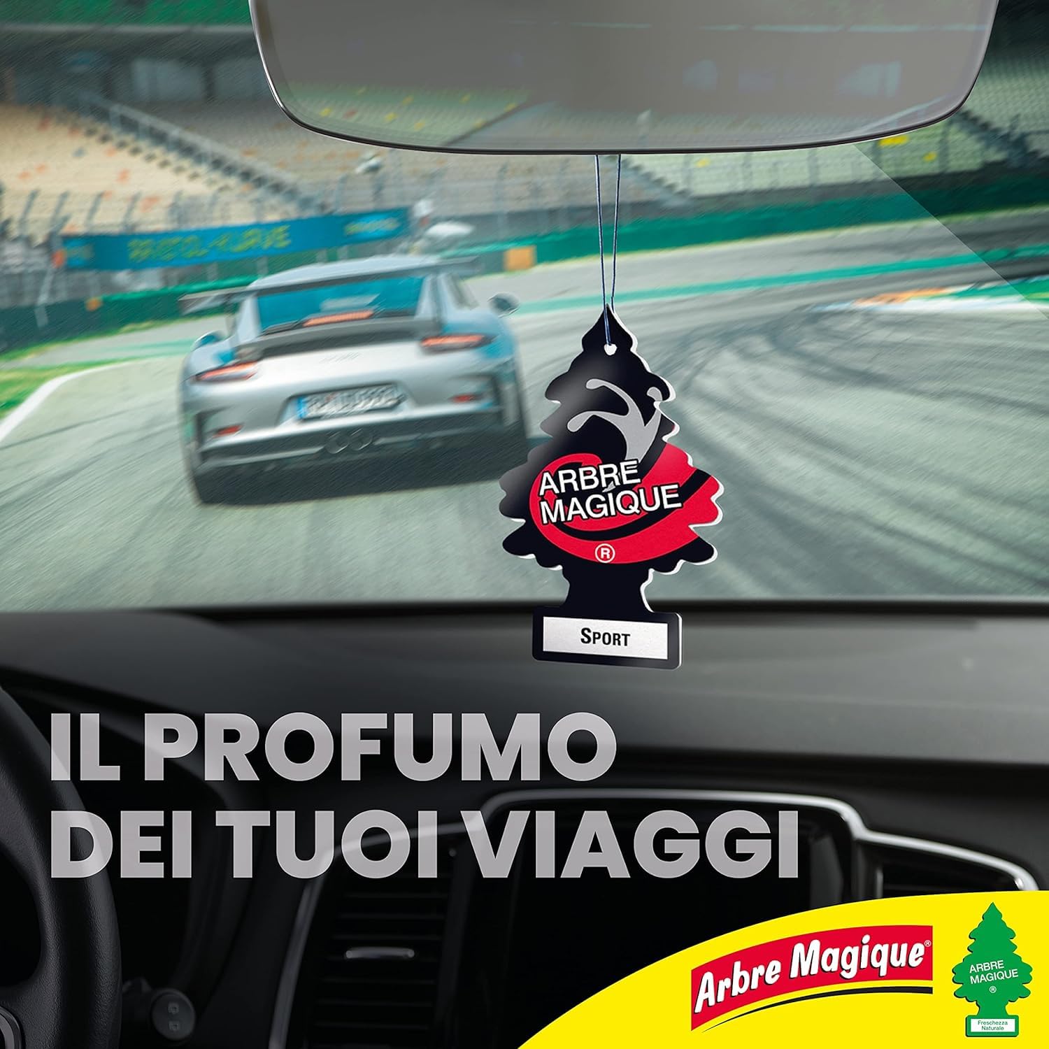 Arbre Magique, Profumatore Auto, Fragranza Sport, Profumazione Intensa e Strutturata, Durata fino a 7 Settimane, Made in Italy, Formato Multipack da 3 Pezzi