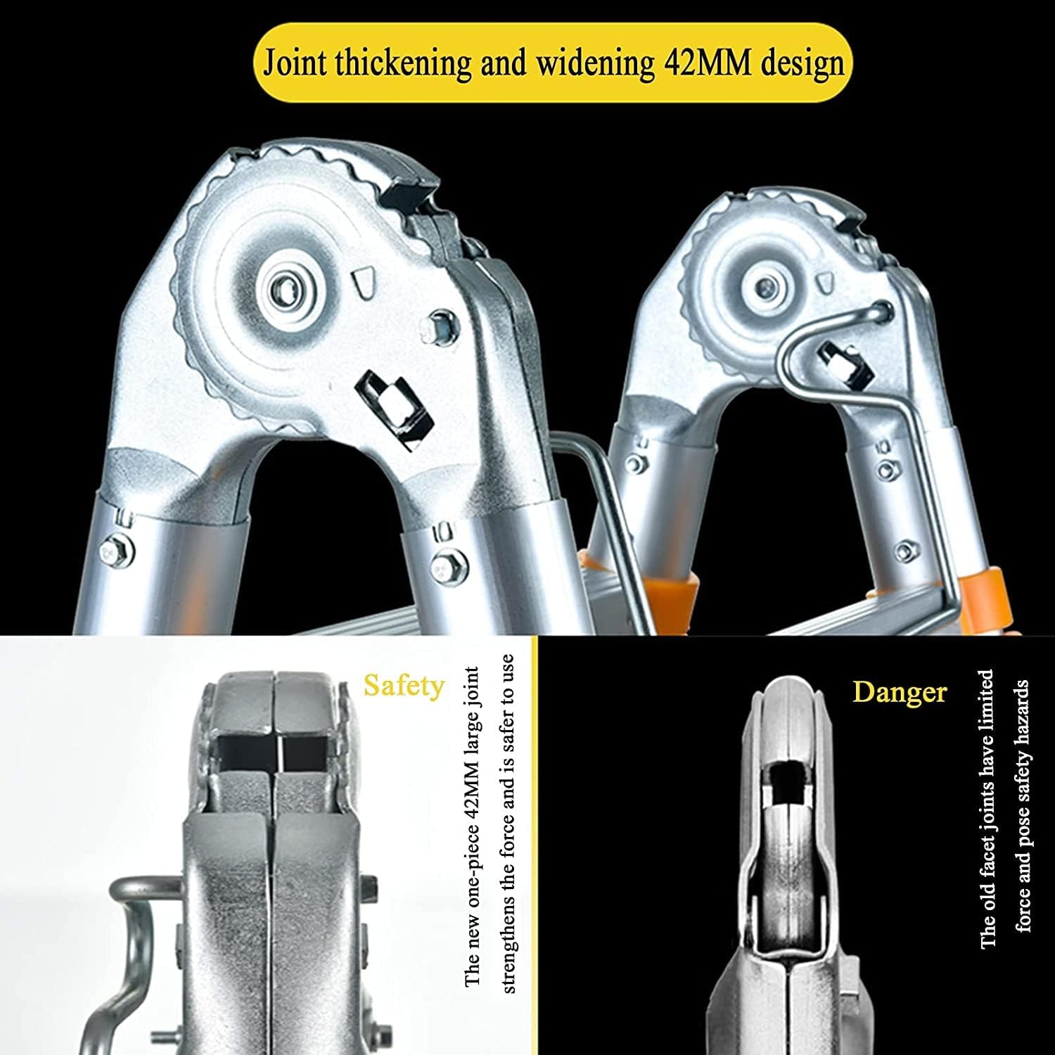 Telescoping Extension Ladder, Telescoping LadderAluminum Telescoping Extension Ladder Portable Multi-Purpose Folding A-Frame Ladder with Hinges Telescoping Ladder for Household Dai