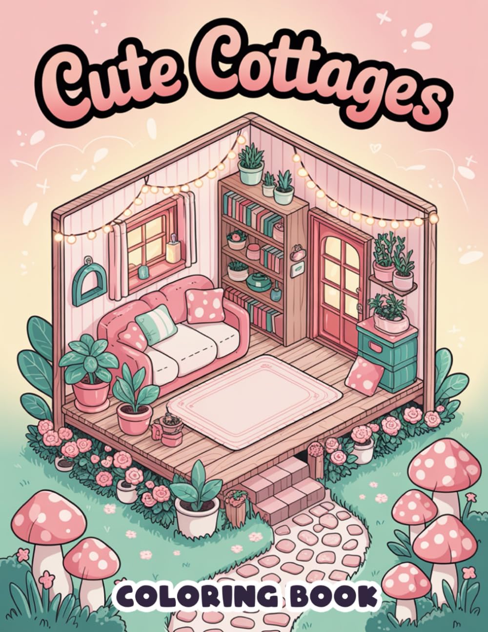 Cute Cottage Coloring Book: Charming Homes, Serene Gardens, and Whimsical Landscapes for Relaxation and Imagination