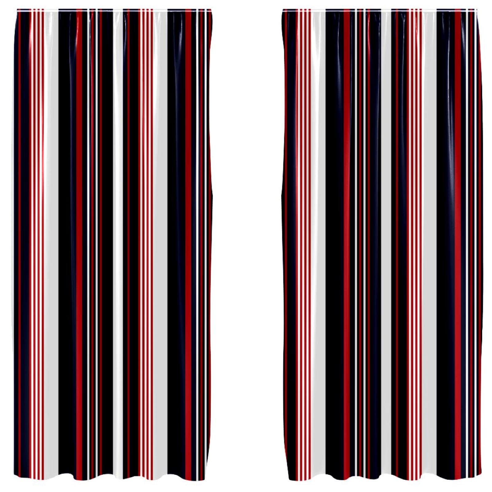 Rideaux occultants à rayures rétro microfibre 140x213cm