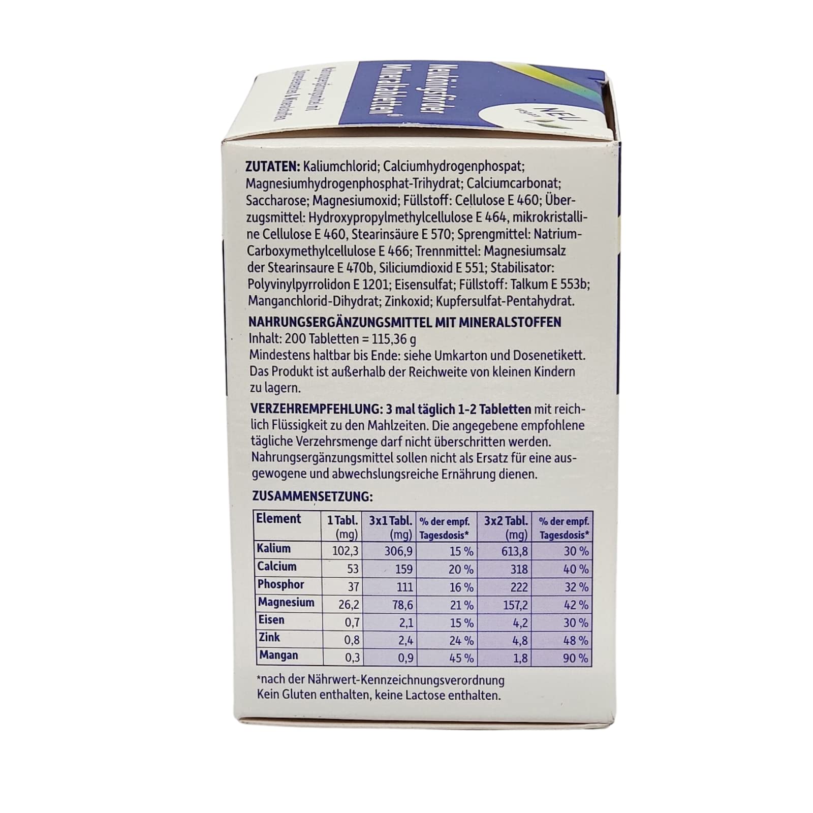 NEUKÖNIGSFÖRDER MINERALTABLETTEN 200 St. I Mineralstoffe und Spurenelemente I Sparset mit Pharma Perle give-away