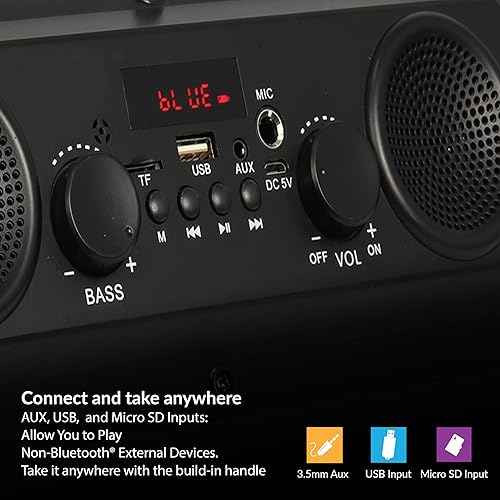 Miniatura 6 de Supersonic IQ Sound IQ-1525BT - Altavoces inalámbricos Bluetooth de 5 pulgadas + 2 pulgadas, sonido estéreo rico, radio FM, salida de 16 W, BT V4.0,