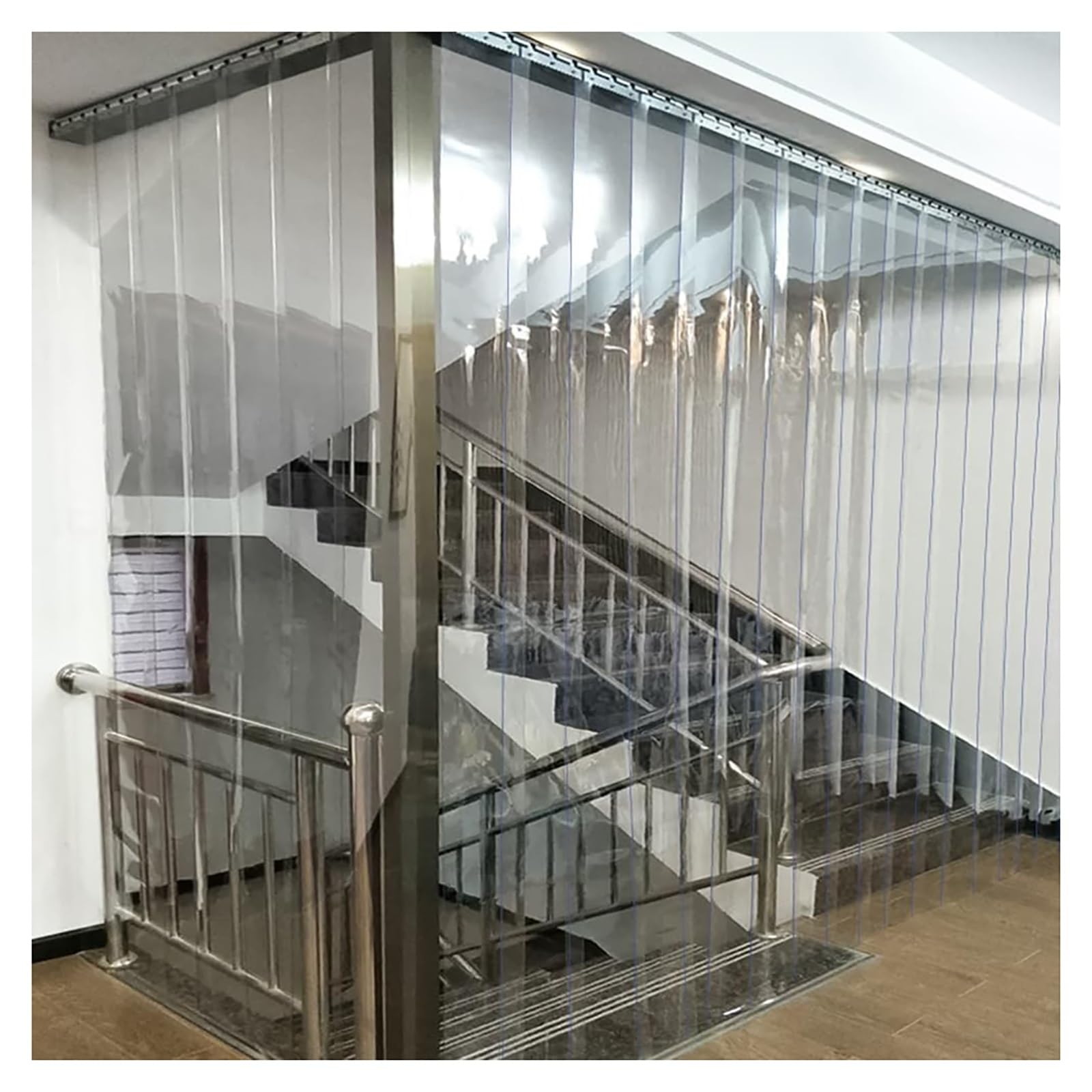 Rideau à lanières en PVC pour Chambres Froides, kit de Rideaux de Porte étanches, Installation Facile sur Porte Souple de congélateur (165 x 210 cm) - Idéal pour Les réfrigérateurs et Les po