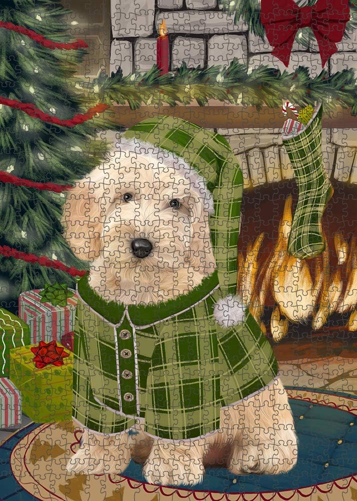 Christmas Stocking was Hung Cockapoo Dog Jigsaw Puzzle for Adults - Animal Printed Interlocking Puzzle Game Artwork - Gift for Dog Lover's -1000 Pcs 29.5"x19.7", PZLE51667