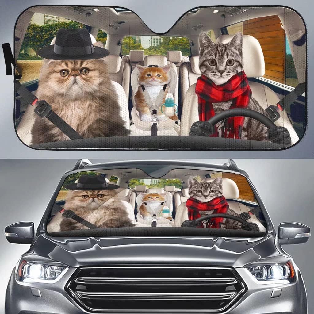 Cat Driver Car Sun Shade for Windshield Auto Front Window