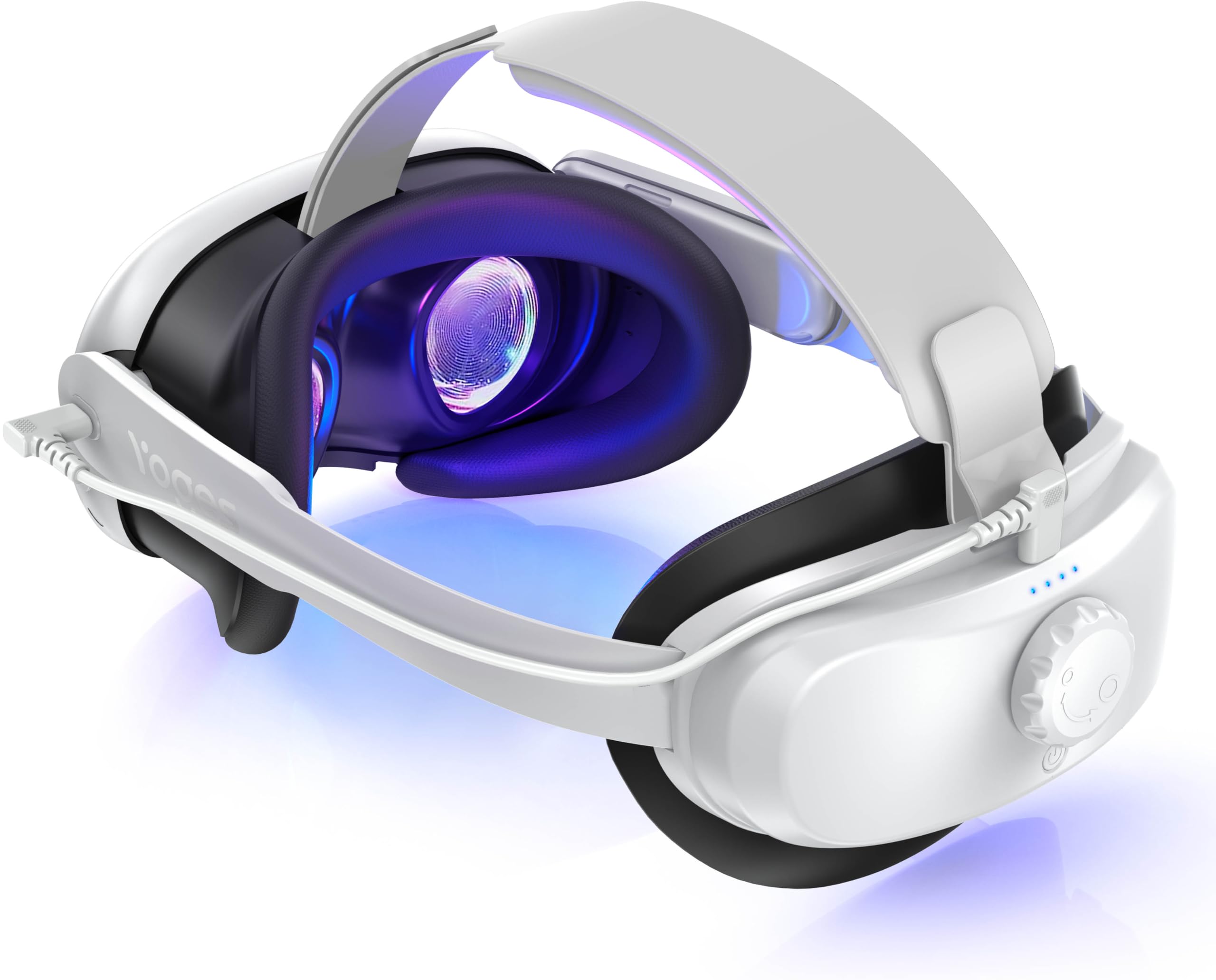 YOGES Battery Head Strap Compatible with Meta Quest 3 & Quest 3S, Rechargable Headstrap to Extend Playtime and Comfort for VR Headset Compatible with Oculus/Meta Quest 3S Accessories