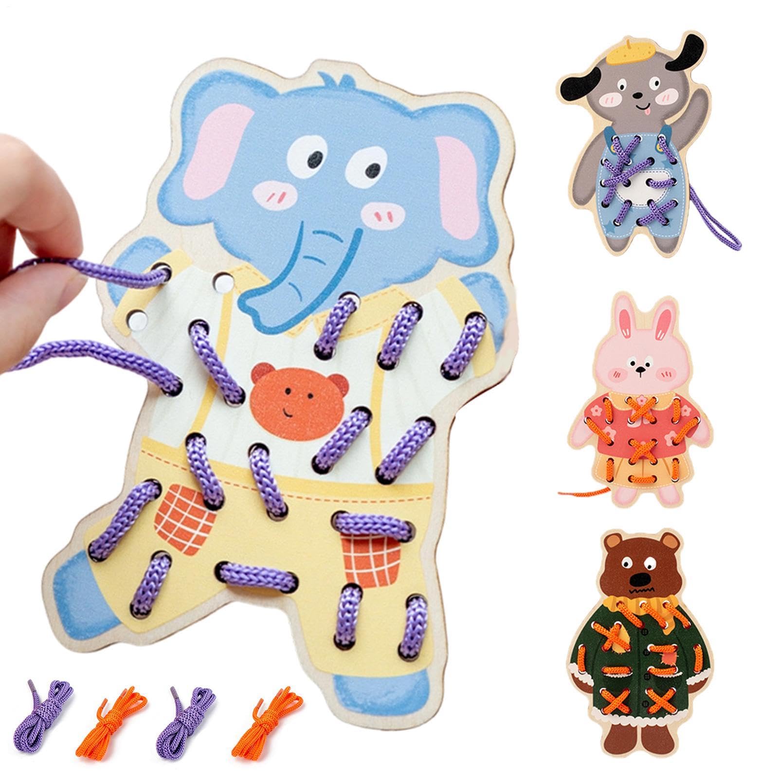 Regalo de cumpleaños y Navidad didáctico con tarjetas de animales de madera 8