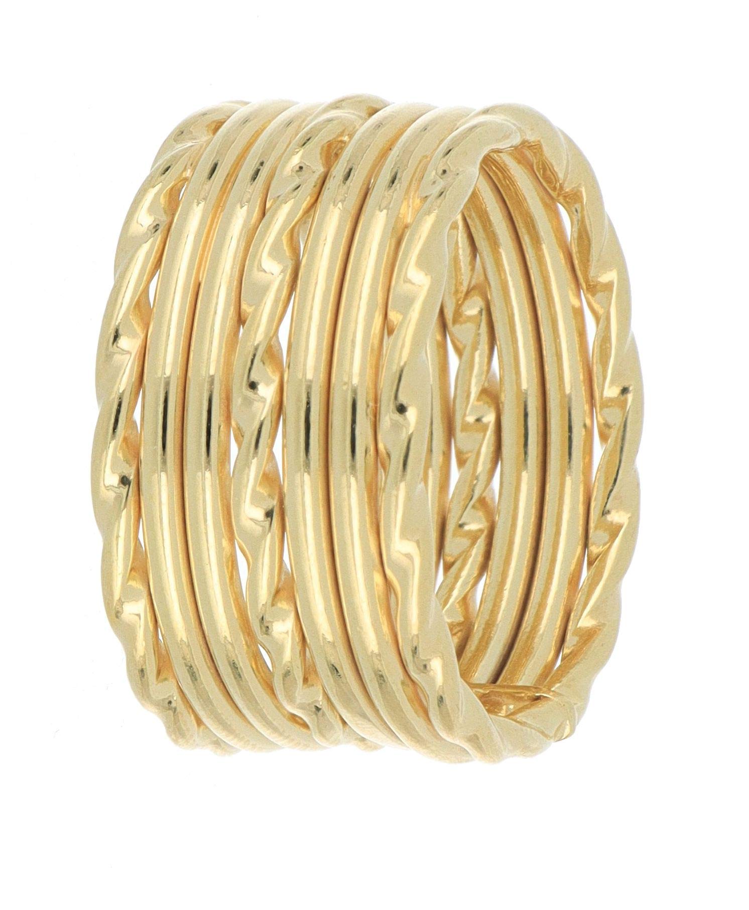 DelPia, Anello Multifila 2begold in Oro 18kt e Argento Sterling 925 (Yellow, 12)
