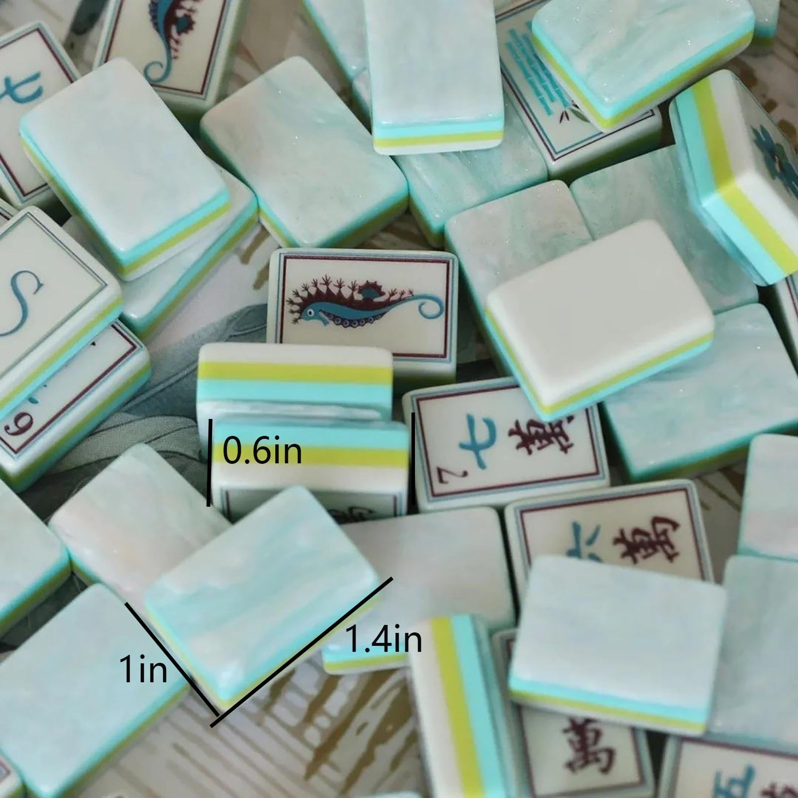 Jeu de Mahjong américain 160 tuiles, Art de Plage Tropicale