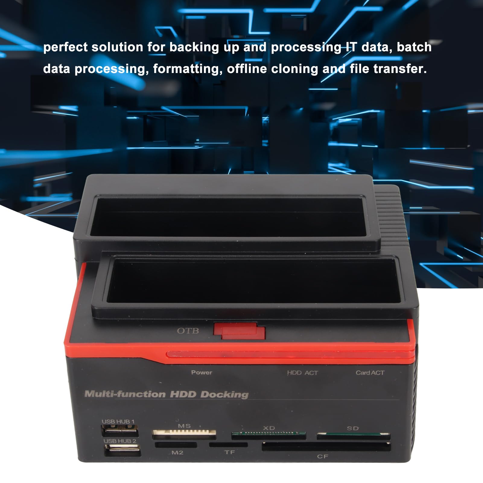 Stacja Dokująca HDD Dual Bay USB2.0 do IDE Funkcja Klonowania Czytnik Dysku Twardego 2,5/3,5 Cala 8 TB SSD (przepisy europejskie)