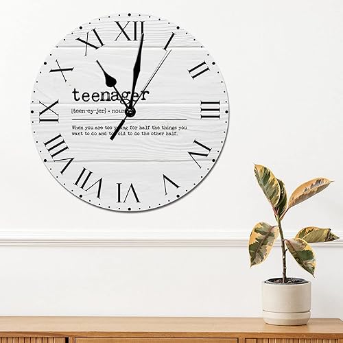 Miniatura 214 de Reloj de PVC con definición psicológica, reloj de pared grande con números romanos inspiración, refranes de inspiración de 12 pulgadas, significado