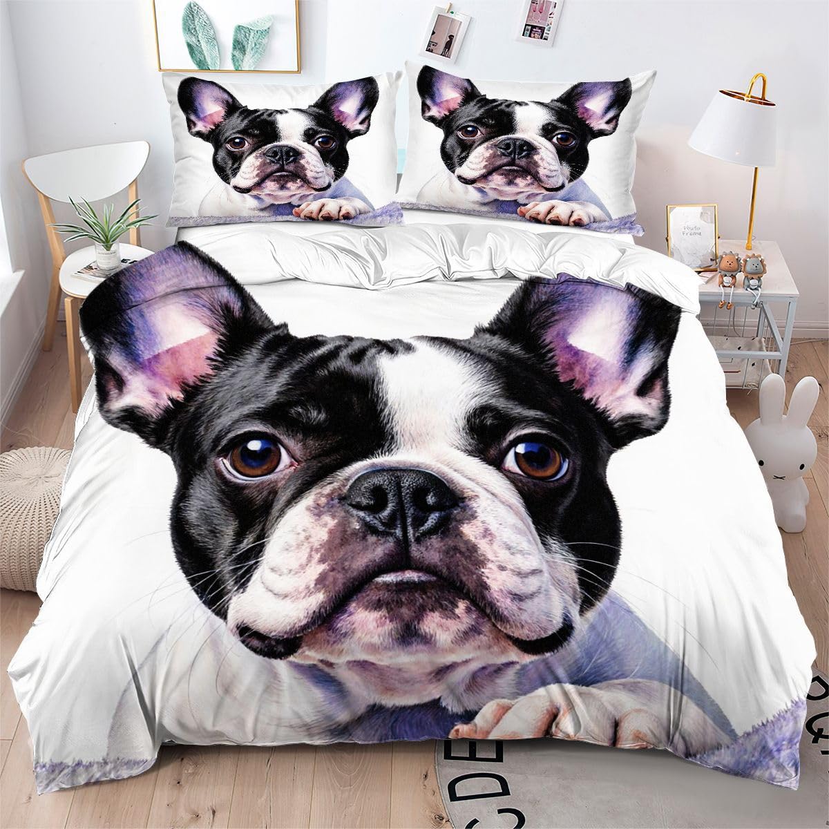 Housse de couette 160x200 cm avec fermeture éclair pour lit double