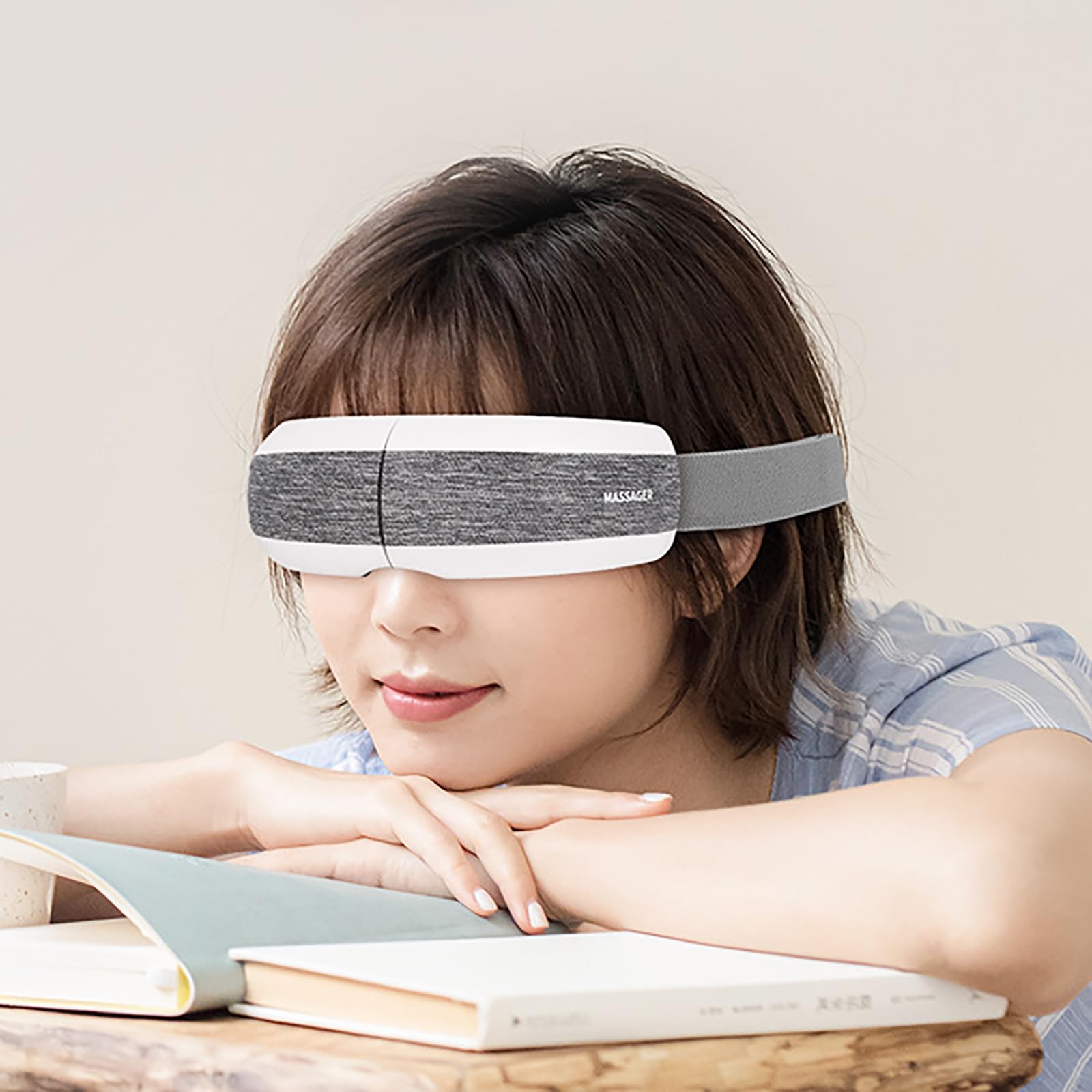 Masajeador De Ojos, Máscara De Ojos con Vibración Eléctrica con Calor Y Música, Temperatura 38°/40°/42° Ajustable, Diseño Plegable De 180° Y Recargable, para Insomnio, Dolor De Cabeza