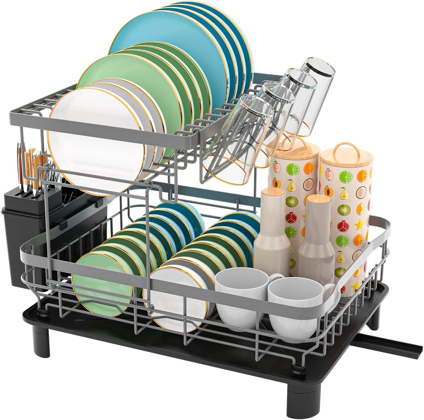 Égouttoir vaisselle extensible avec bec de drainage
