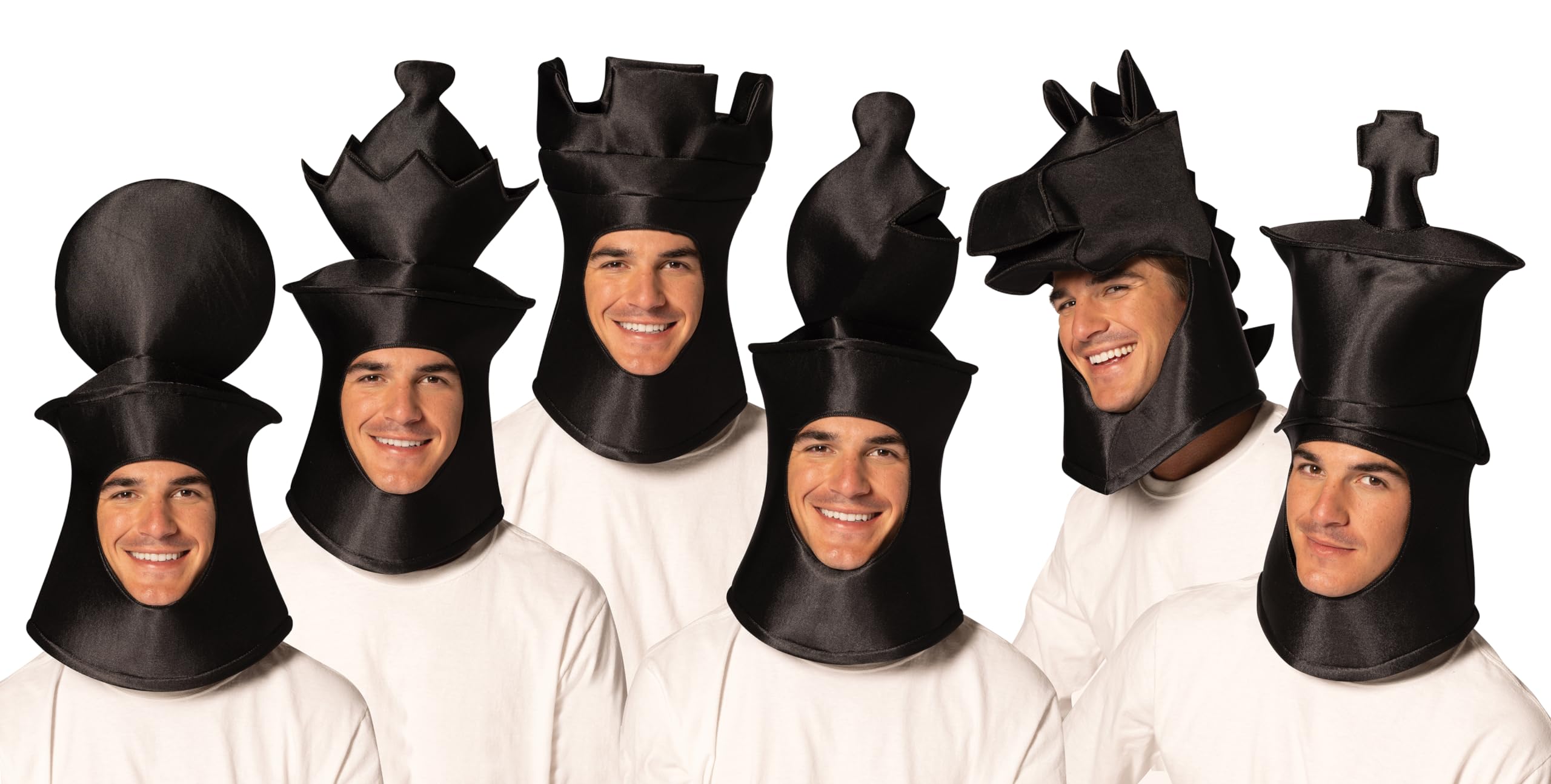 Imposta Costumes Ultimate Deluxe Black 6 Piece Chess Headpieces Bundle Halloween Costumes, Mens Womens, Adult One Size