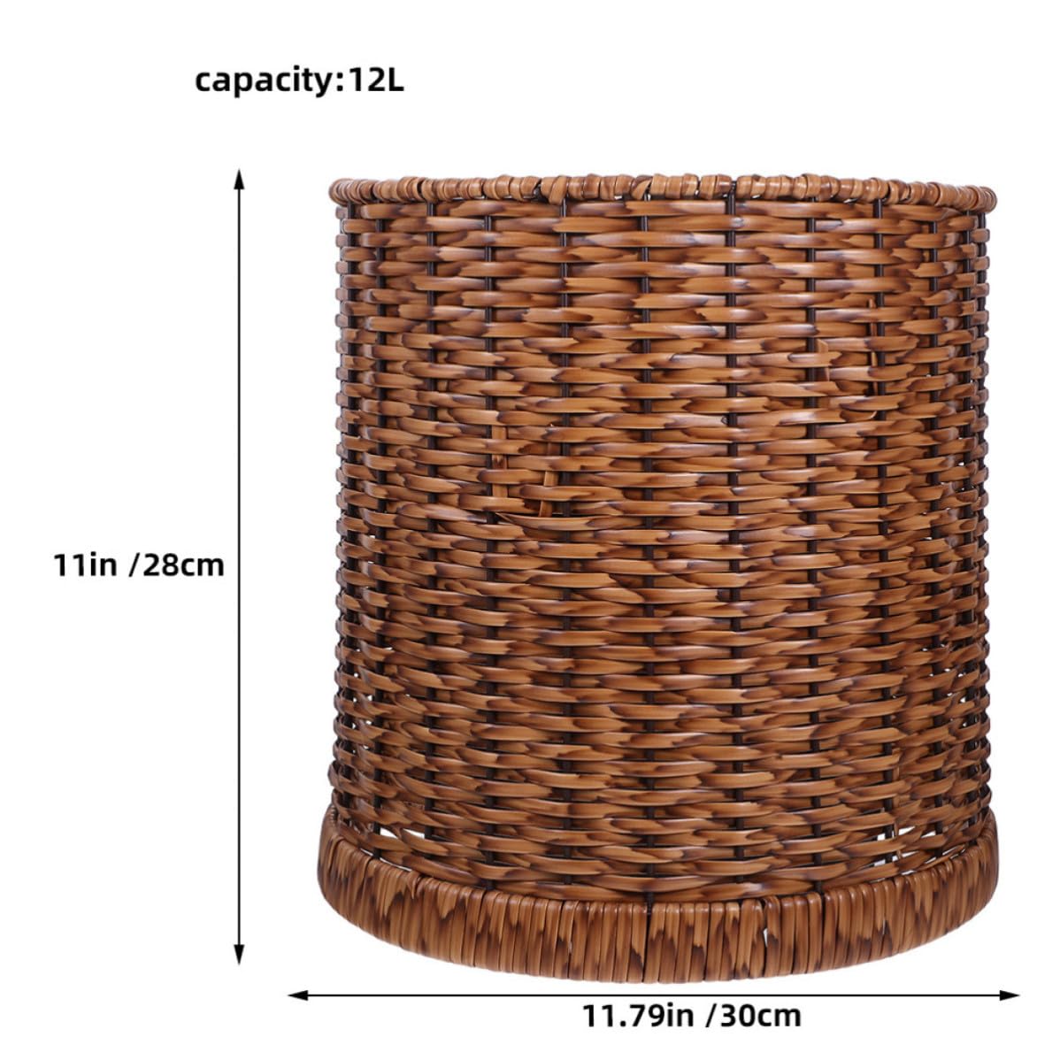 CALLARON Mülleimer Großer Abfallkorb Retro mit 12l Fassungsvermögen aus Pp und Eisen im Vintage Stil Leicht zu Reinigen für Wohnzimmer und Zuhause