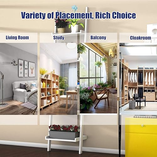 Miniatura 8 de Tangkula Estante de escalera, estante multifuncional de madera moderna de 5 niveles, estante de exhibición de libros de flores, estante de