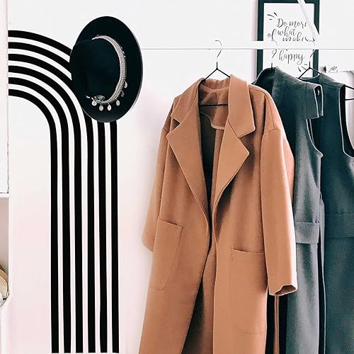 Miniatura 4 de Calcomanía de pared de medio arco iris, calcomanía abstracta de pared negra, calcomanías de pared modernas extraíbles para despegar y pegar,