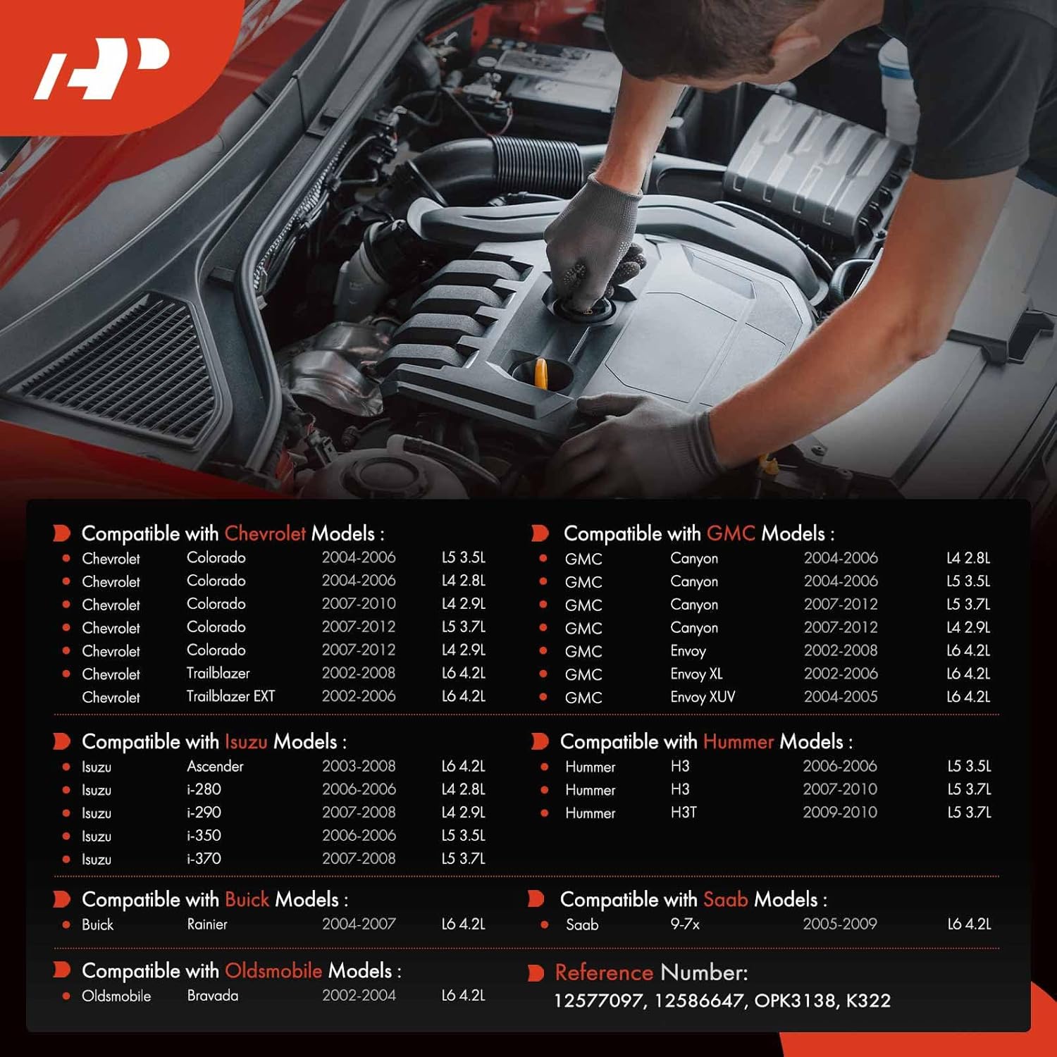 A-Premium Engine Oil Pump for Engine 2.8L 2.9L 3.5L 3.7L 4.2L - Compatible with Chevrolet Colorado, Trailblazer & GMC Canyon, Envoy & Hummer H3, H3T & Isuzu Ascender & Oldsmobile Bravada & Saab 9-7x