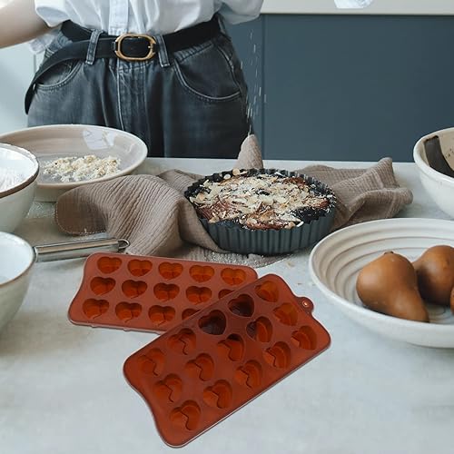 Miniatura 2 de UPKOCH Molde de silicona para chocolate en forma de corazón, molde de gelatina para fondant, molde de gelatina de gomita, jabones para galletas,