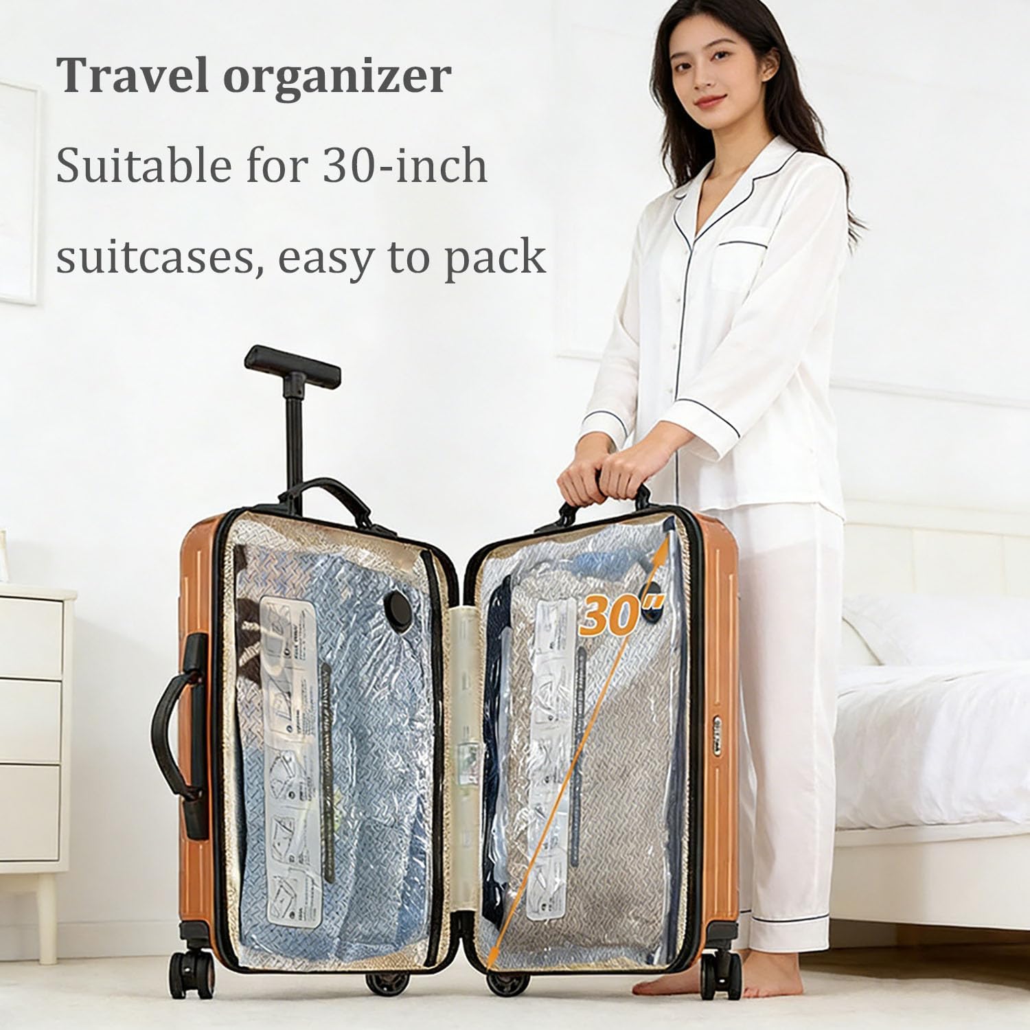 Max-Compression Travel Kit — Vacuum Bags for Travel with Rechargeable Air Pump, Carry-On Size, Space-Saving Compression Bags for Clothing and Clothes Storage (12 Pcs)