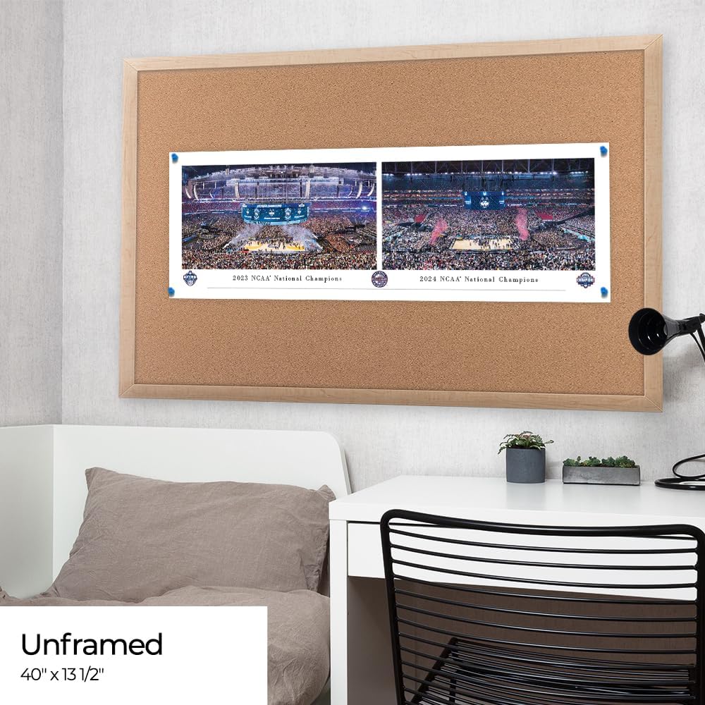 UCONN Huskies, Back-to-Back National Champions - Unframed Poster by Blakeway Panoramas (40"W x 13.5"H)