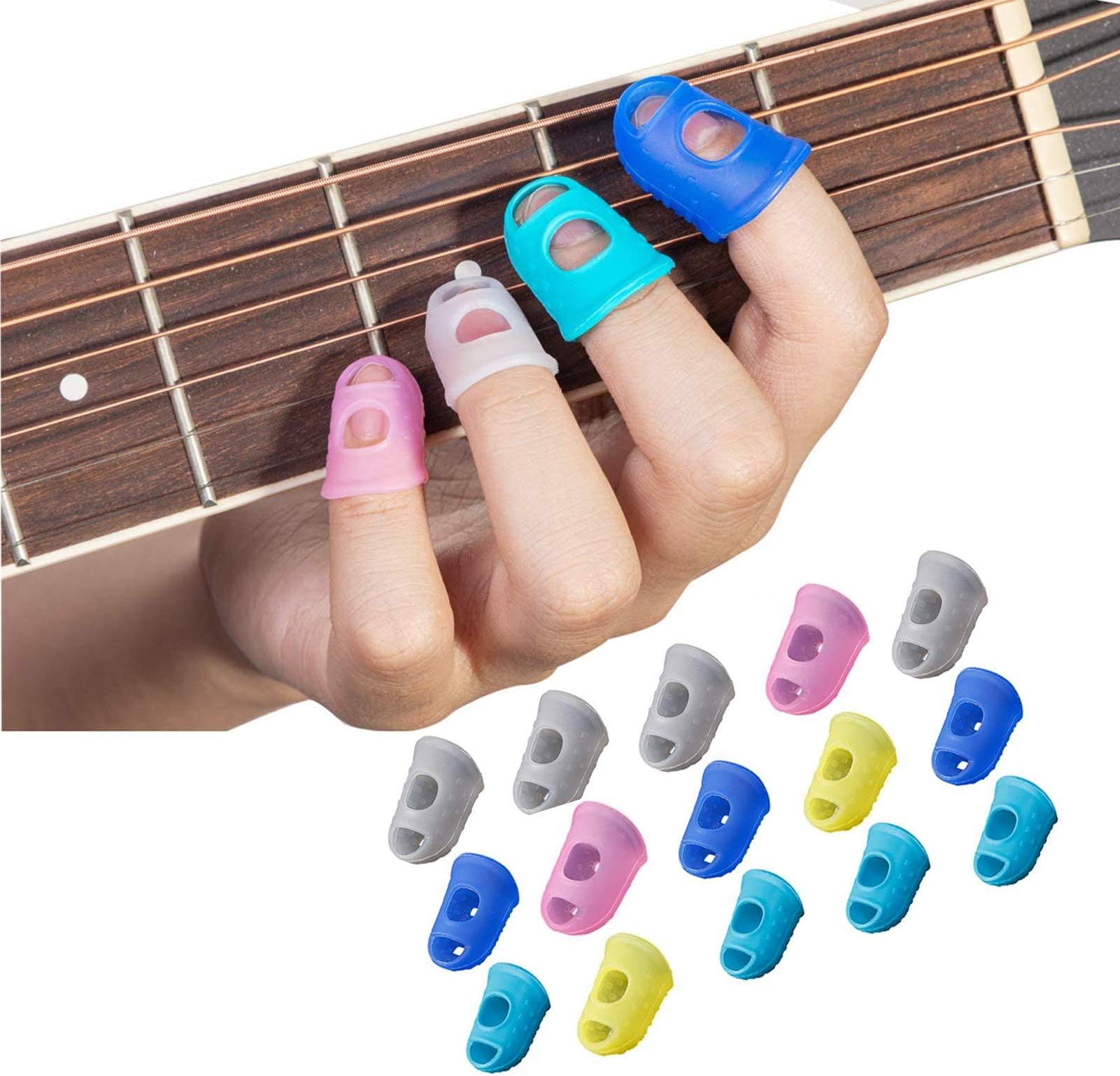 Guitar Silicone Left Hand Fingertip Protector Finger Guards Against Press Ukulee