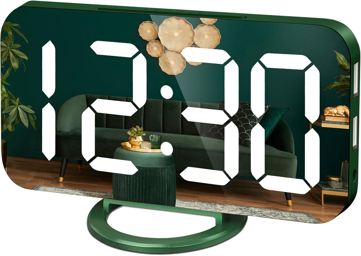 WulaWindy Digital Alarm Clock, Large Mirrored LED Display