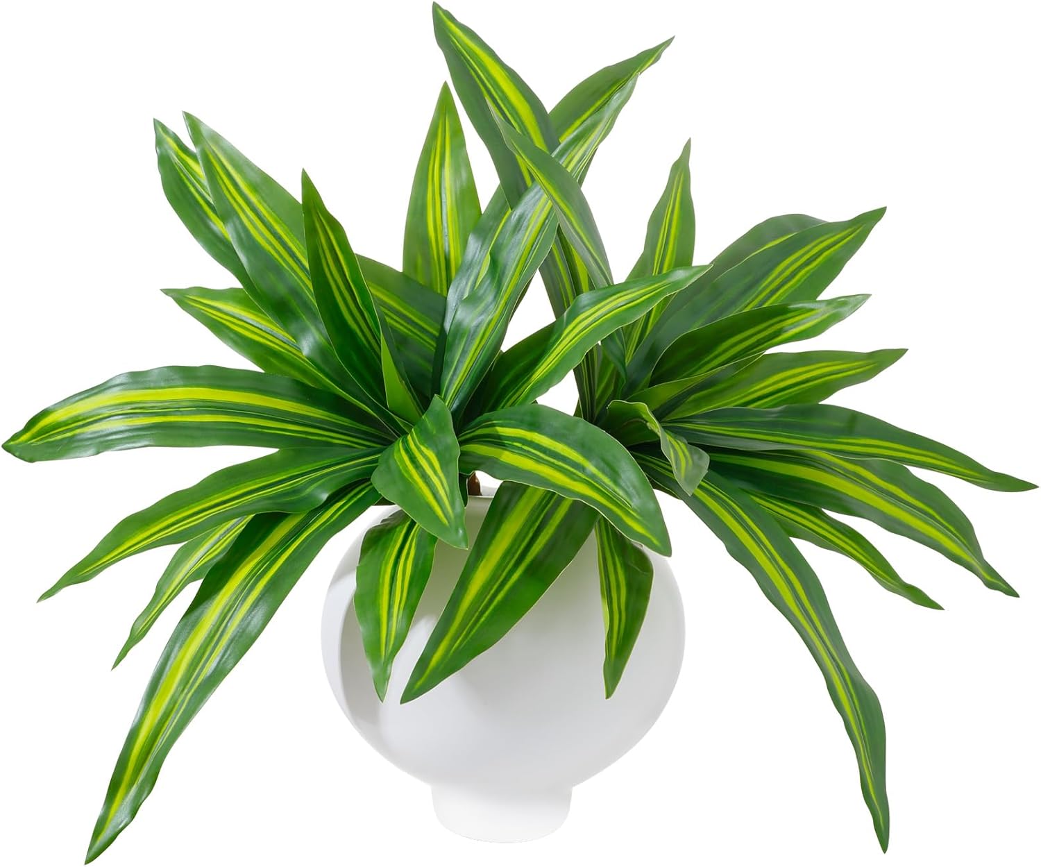 ucky Artificial Greenery Stems Dracaena Branches for Vase Faux Greenery Fake Plants Artificial Dracaena Leaves for Outdoor Home Garden Porch Decor (2PCS Gradient Green, 15 Leaves)