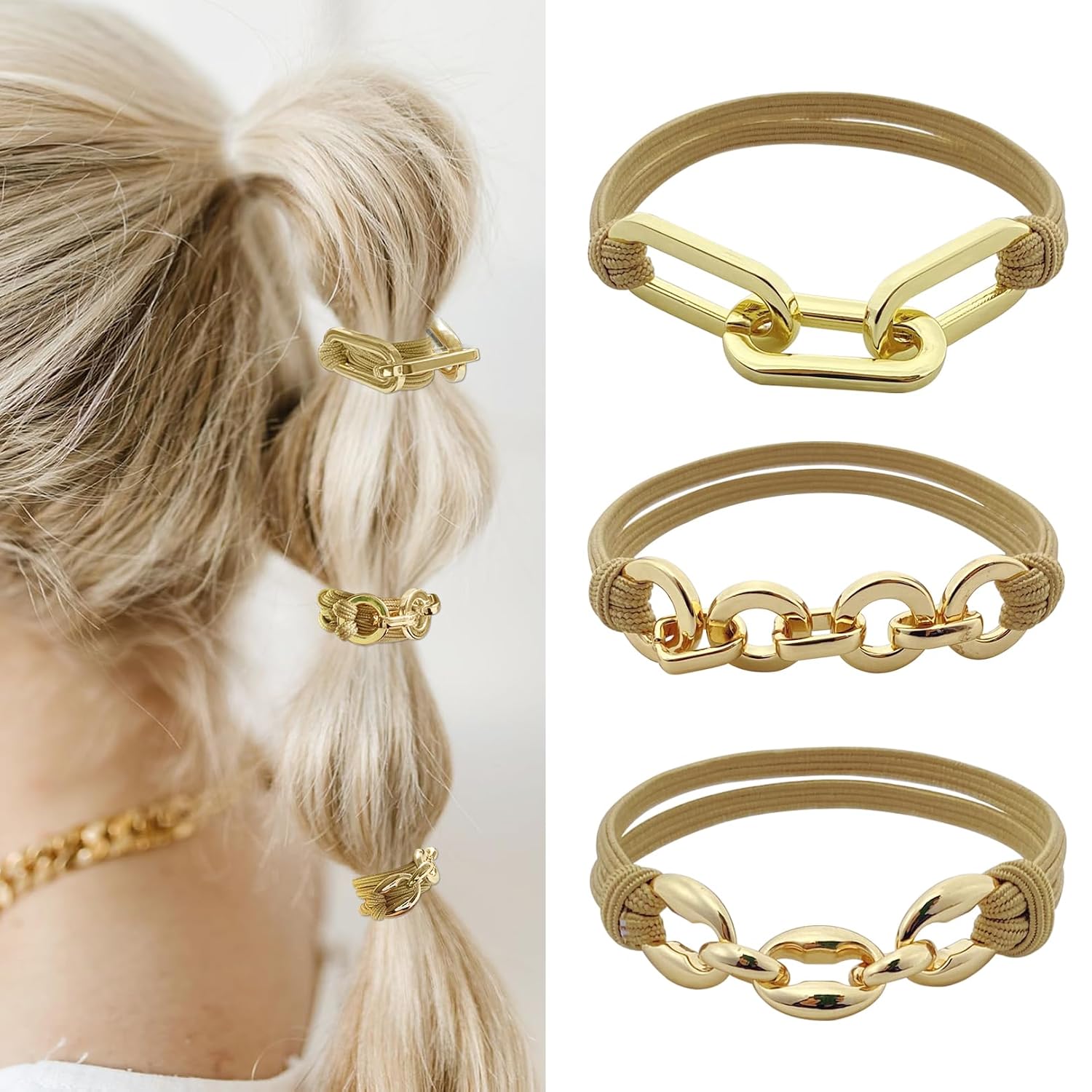 Khaqi Blonde Hair Tie Bracelets for Women & Girls