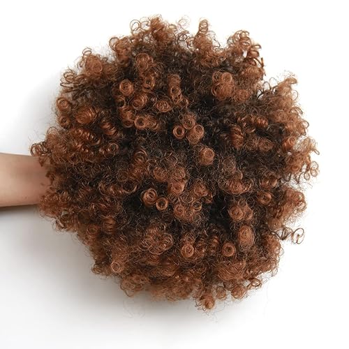 Miniatura 6 de Extensión de cola de caballo afro rizada con cordón para mujer, cola de caballo afro, rizado afro, extensiones de cabello sintético rizado con dos