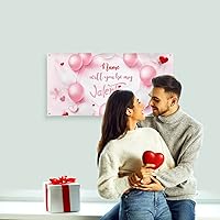 Vista 169 de Cartel de fondo personalizado para el día de San Valentín, decoración de San Valentín, letrero de vinilo con texto en inglés "Be My Valentine