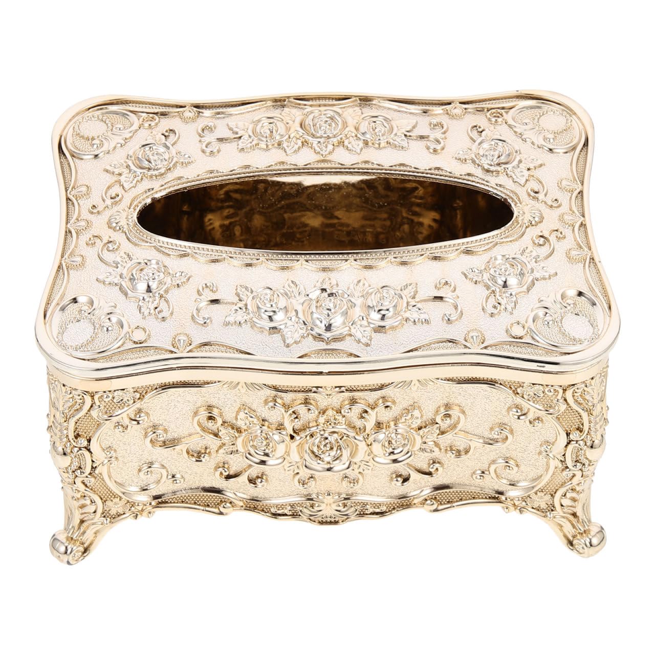 Cabilock Goldene Taschentuchbox Vintage Kosmetiktücher Spender Elegant Für Zuhause Büro Wohnzimmer Schlafzimmer Dekoration Praktisch Und Kompakt
